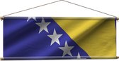 Textielposter - Rimpelige Vlag van Bosnië - 120x40 cm Foto op Textiel