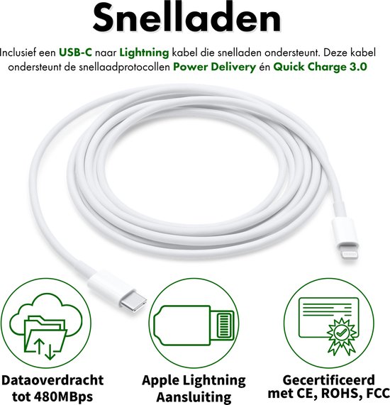 Chargeur rapide apple, Prise murale d'alimentation USB C Et de Câble type  IOS 35W –