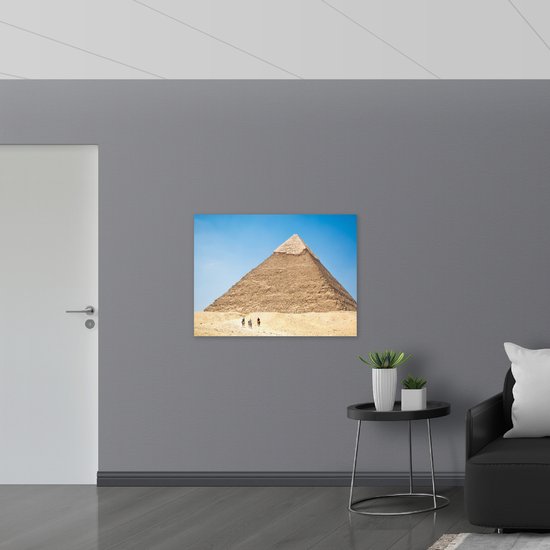 WallClassics - Plaque de Mousse PVC - Pyramide dans le Désert - 100x75 cm Photo sur Plaque de Mousse PVC