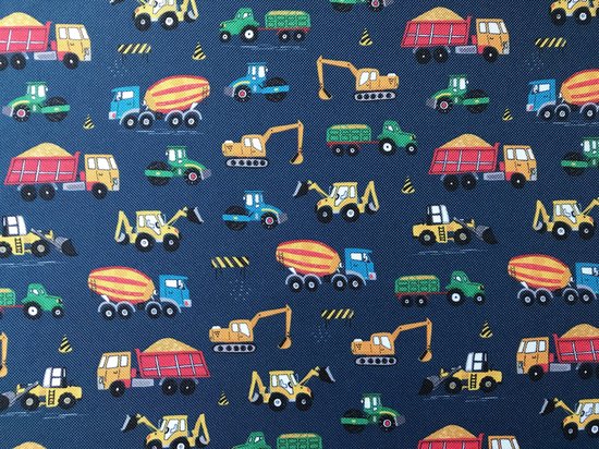 Gecoat zitkussen voor de Tripp Trapp kinderstoel van Stokke - Werkauto's blauw van Merkloos — afbeelding 2