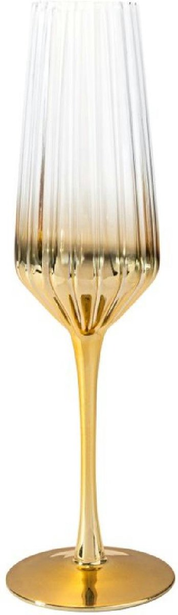 Vikko Décor Elegant Collectie - Champagne Glazen - Set van 6 Champagne Coupe - Flutes - Goud