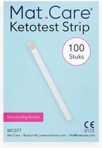 Mat Care Ketostrips - Ketonentest - Ketose teststrips - Ketosticks - Ketotest 100 stuks