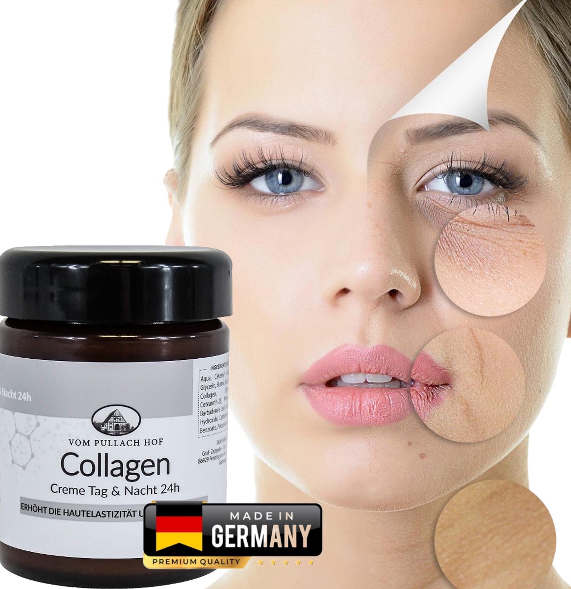 Pullach Hof Duitsland - Collageen huidverstrakking gezichtscrème - 100ml - Gezicht crème - Dag & Nacht Crème
