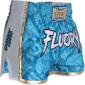 Fluory Muay Thai Kickboxing Shorts Blauw maat XS