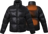 Verwarmde gewatteerde jas - Slim Fit Voor Vrouwen - extra gewatteerde kraag - Super power technologie - glanzend zwart