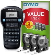 DYMO LabelManager 160 Labelprinter startpakket | Handheld Labelprinter | met 3 rollen D1 etiketten QWERTZ-toetsenbord | Ideaal voor kantoor of thuis