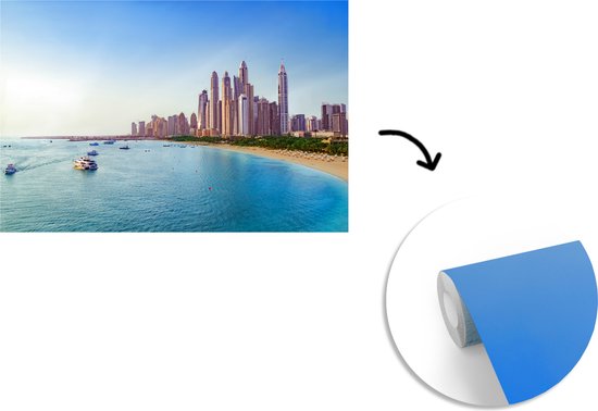 Photo de la belle mer bleu clair devant la côte de Dubaï papier peint photo en vinyle largeur 600 cm x hauteur 400 cm - Tirage photo sur papier peint (disponible en 7 tailles)