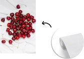 Behang - Fotobehang Kersen - Fruit - Wit - Breedte 190 cm x hoogte 280 cm