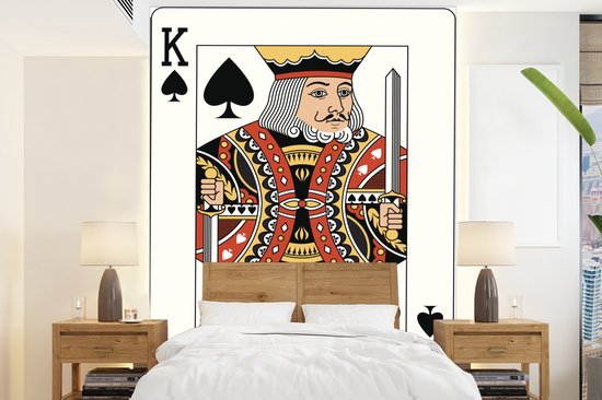 Papier peint Papier peint photo Cartes à jouer - Illustration du roi de pique carte à jouer largeur 190 cm x hauteur 260 cm - Tirage photo sur papier peint vinyl (disponible en 7 formats) - chambre/séjour/bureau