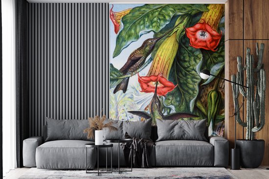 Papier peint photo peint photo vinyle - Colibri ancien imprimé oiseau largeur 175 cm x hauteur 240 cm - Tirage photo sur papier peint (disponible en 7 tailles)