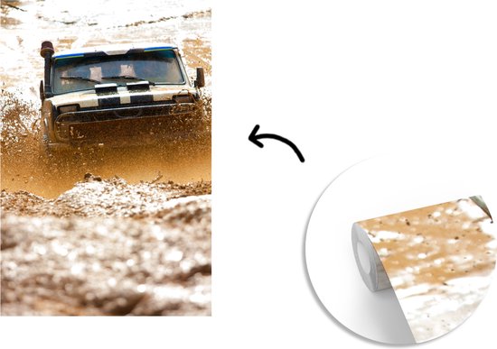 Papier Peint - Papiers Papier peint photo Voiture - Course - Boue - Largeur 155 cm x Hauteur 240 cm