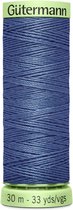 Gutermann knoopsgatgaren - knoopsgat garen - jeans blauw - denim knoopsgatengaren en siersteek - col 112 jeansblauw - 30 m
