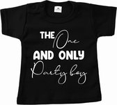 Chemise anniversaire garçon - the one and only party boy - manches courtes - Taille 74