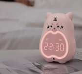 Digitale silicone slaaptrainer Wake-Up Touch Sensing Light- USB oplaadbaar nachtlampje - Roze Tijger
