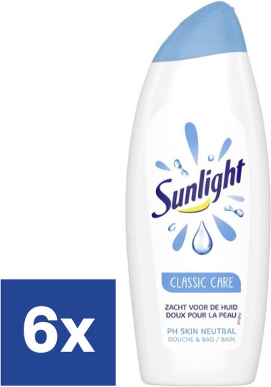 Sunlight Zeep - Badschuim & Douchgel - Classic Care - pH-Huidneutraal - 6 x  750 ml -... | bol.com