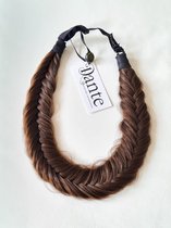 Dante Braid Fishtail - Vlecht haarband met aanpasbare strap voor kinderen en volwassenen - kleur: 4 Medium Reddish Brown