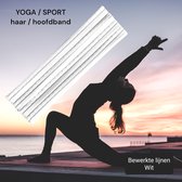 SPORT® - Haarband Hoofdband - 6 cm - 2 stuks - Bewerkte stof - Wit - Casual Sport Yoga - Stof Elastisch