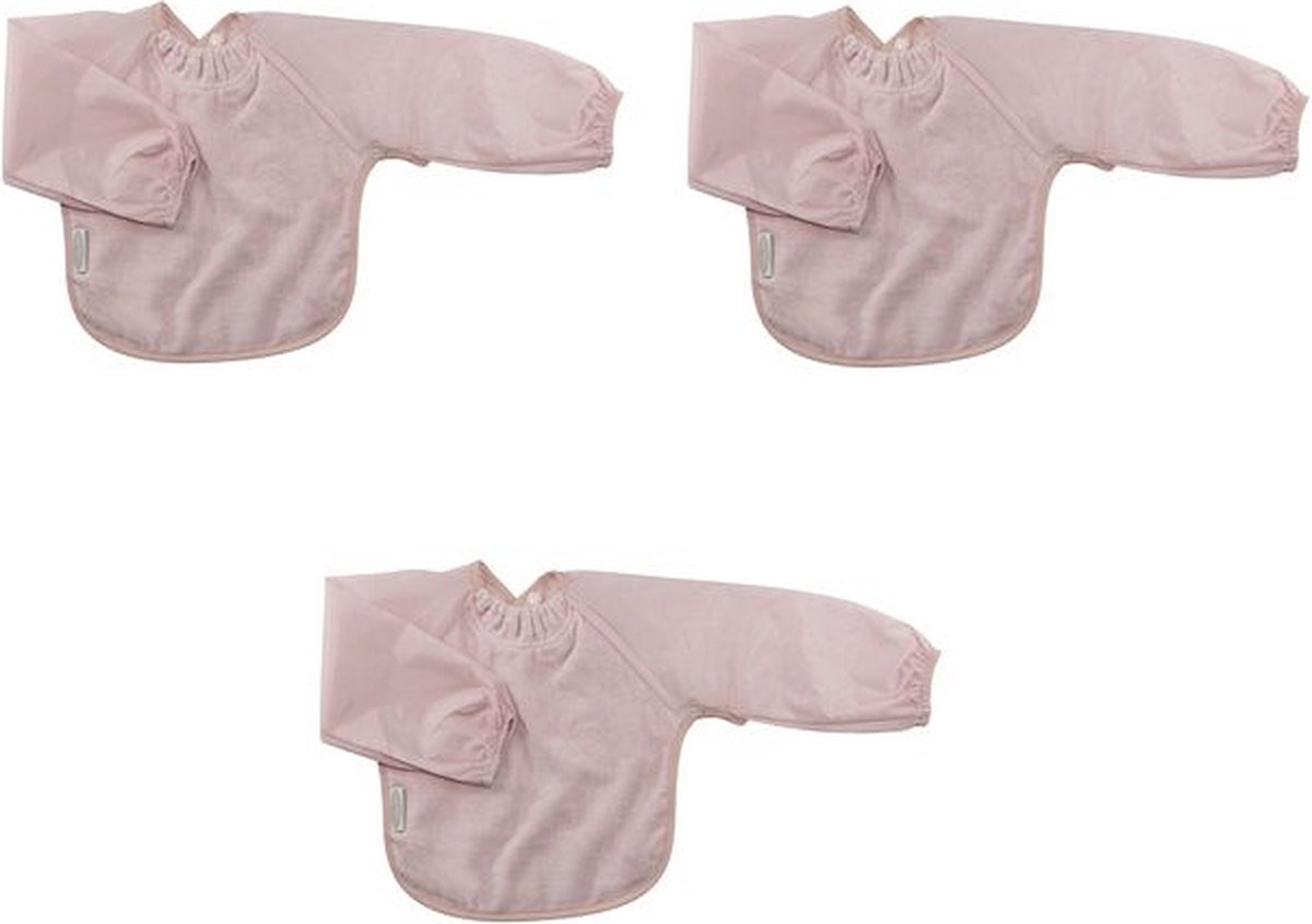 Silly Billyz Towel Small Long sleeve Bibs Antique Pink 3 Stuks