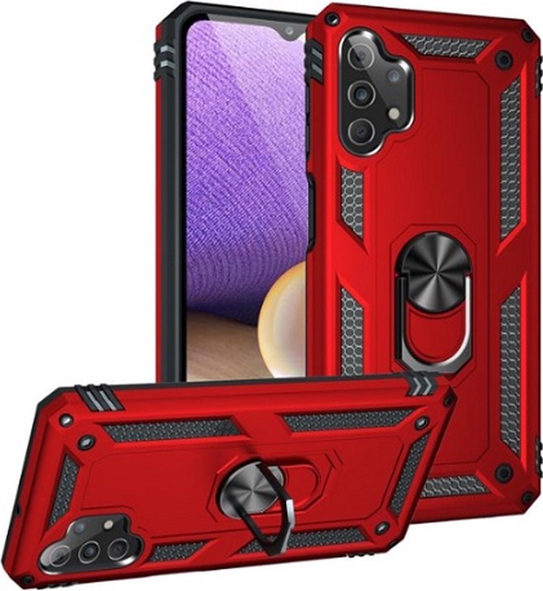 Samsung A32 5G Hybrid Armor Anti Shock Hoesje Rood