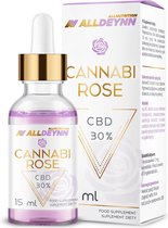 Alldeynn | CBD 30% | Cannabi Rose | 15ml | 200 dosis | pijn | Ontsteking | Slapeloosheid | Stress | Herstel | Reuma | Depressie | ADD | ADHD | Artrose | Angststoornis | Menstruatieklachten | onrust | Nutriworld