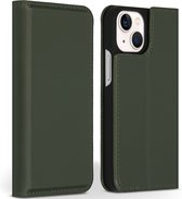 Accezz Hoesje Met Pasjeshouder Geschikt voor iPhone 13 Mini - Accezz Premium Leather Slim Bookcase - Groen