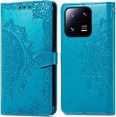 iMoshion Hoesje Met Pasjeshouder Geschikt voor Xiaomi 13 Pro - iMoshion Mandala Bookcase - Turquoise