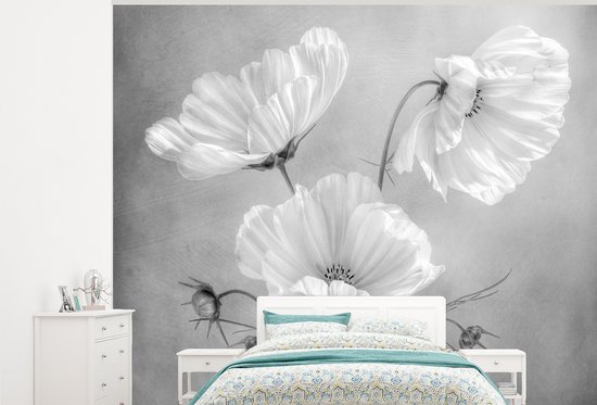 Behang - Fotobehang Bloemen - Stilleven - Waterverf - Breedte 325 cm x hoogte 260 cm