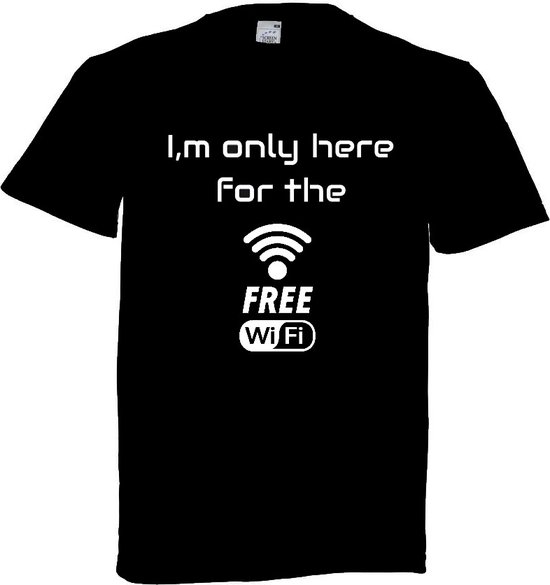 T-shirt humoristique - Je ne suis là que pour le wifi gratuit - taille 6XL