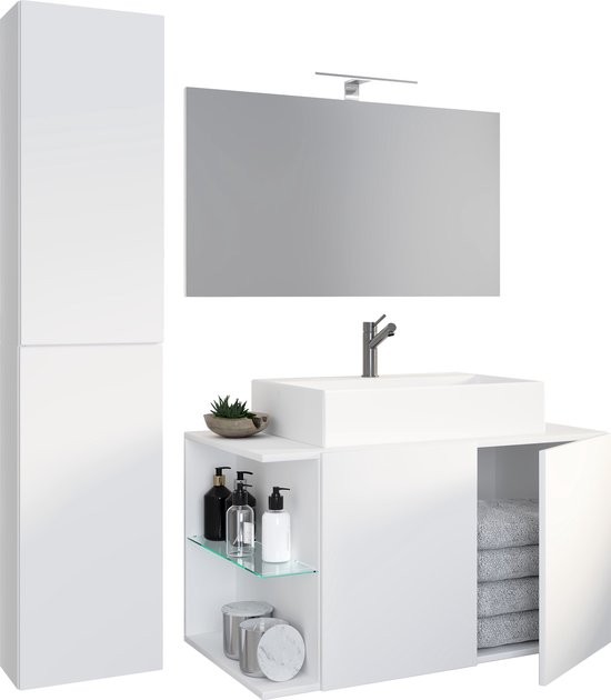 Badkamermeubel Best Design Beauty 4 Laden Greeploos 140 cm Eiken Zonder Wastafel - Megadump Tiel