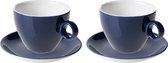 Tasse à cappuccino et soucoupe en porcelaine de Maastricht Bart Color Cafe 23 cl 15 cm Porcelaine Blauw 2 pièce(s)