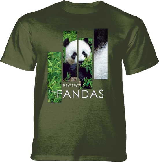 T-shirt Protect Giant Panda Split Portrait Green