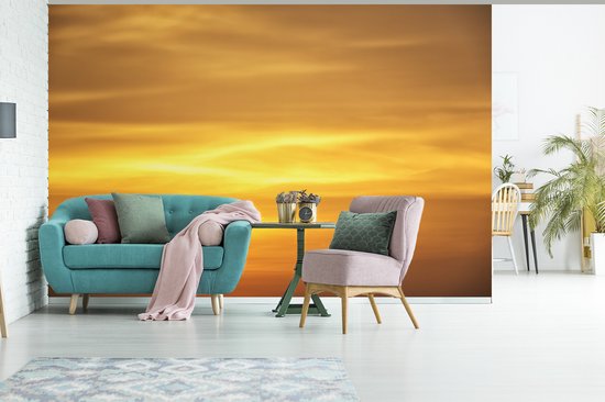 Papier peint photo peint photo vinyle - Coucher de soleil jaune ocre largeur 330 cm x hauteur 220 cm - Tirage photo sur papier peint (disponible en 7 tailles)
