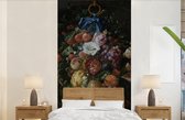 Behang - Fotobehang Festoen van vruchten en bloemen - Schilderij van Jan Davidsz. de Heem - Breedte 120 cm x hoogte 240 cm