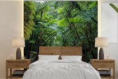 Behang - Fotobehang Riviertje in tropische jungle - Breedte 280 cm x hoogte 280 cm