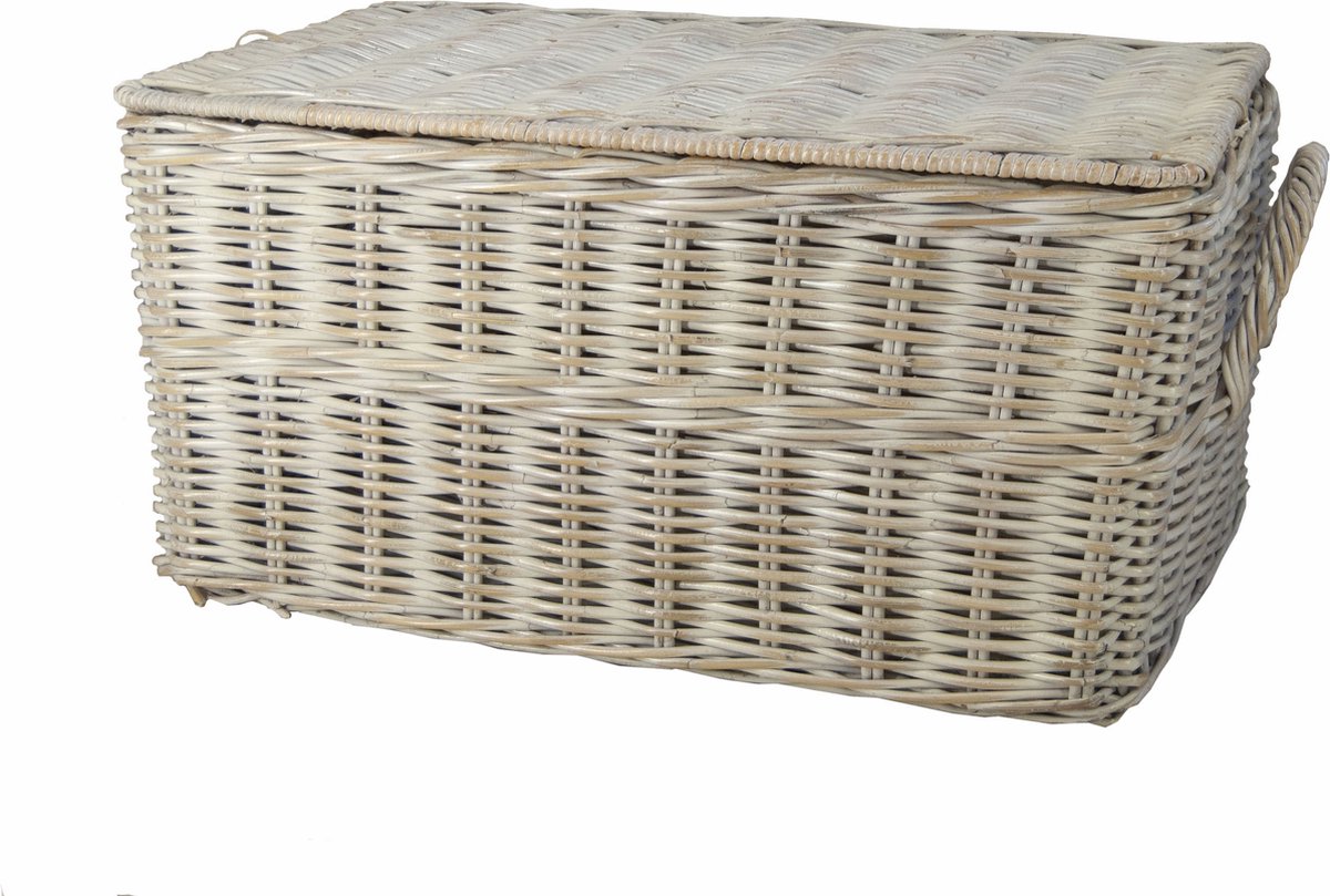 Rotan Opbergmand Wit 85x55x45