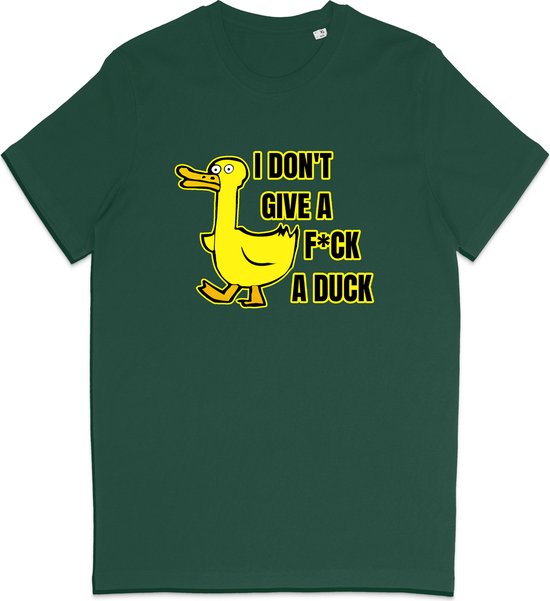 Grappig T Shirt - I Don't Give A Fuck A Duck - Groen - S