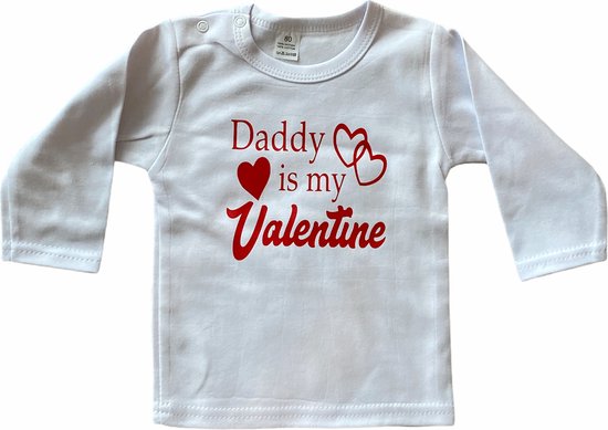 Stijlie kids Valentijnsdag Daddy is my Valentine shirt maat 104