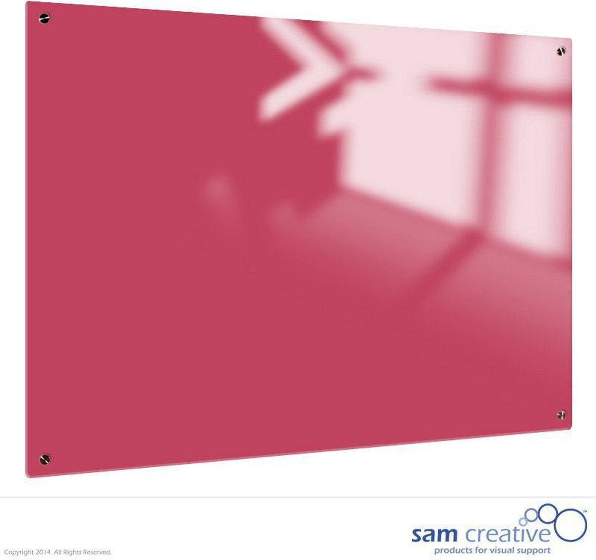 Whiteboard Glas Solid Candy Pink 45x60 cm | sam creative whiteboard | Magnetic whiteboard | Glassboard Magnetic - Sam Creative
