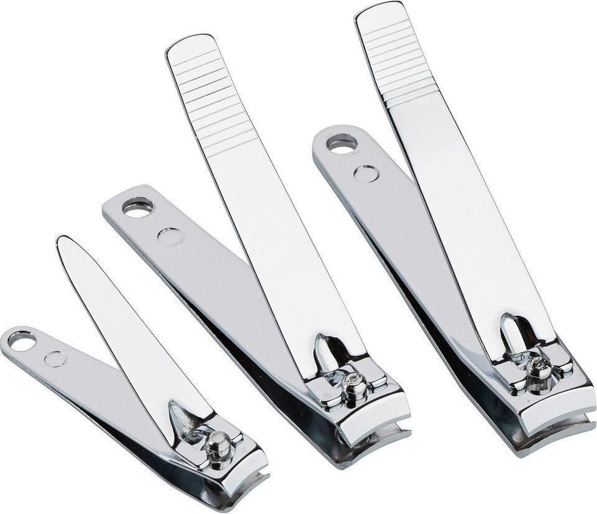 Borvat® | 3 RVS Nagelknipper Set | 3 Stuks | Verschillende Maten | Nagelschaar voor Knippen van Teennagels en Vingernagels | Tegen Kalknagel | Teennagelknipper | Nagelschaar