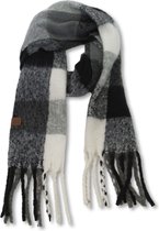 MGO Sjaal Mara - Gebreid patroon - Winter stola - shawl - omslagdoek - Zwart/Wit