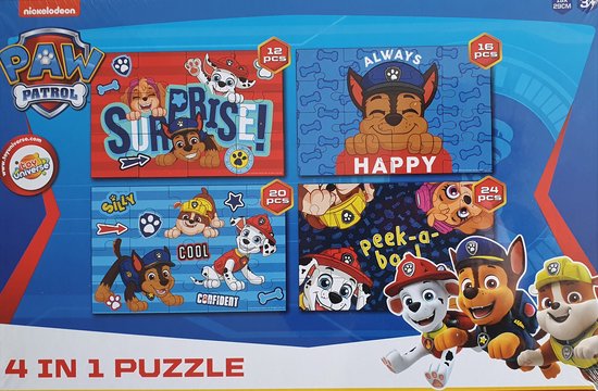 Paw Patrol Puzzel - 4 in 1 Puzzel Paw Patrol - Knutselen - Puzzelen ...