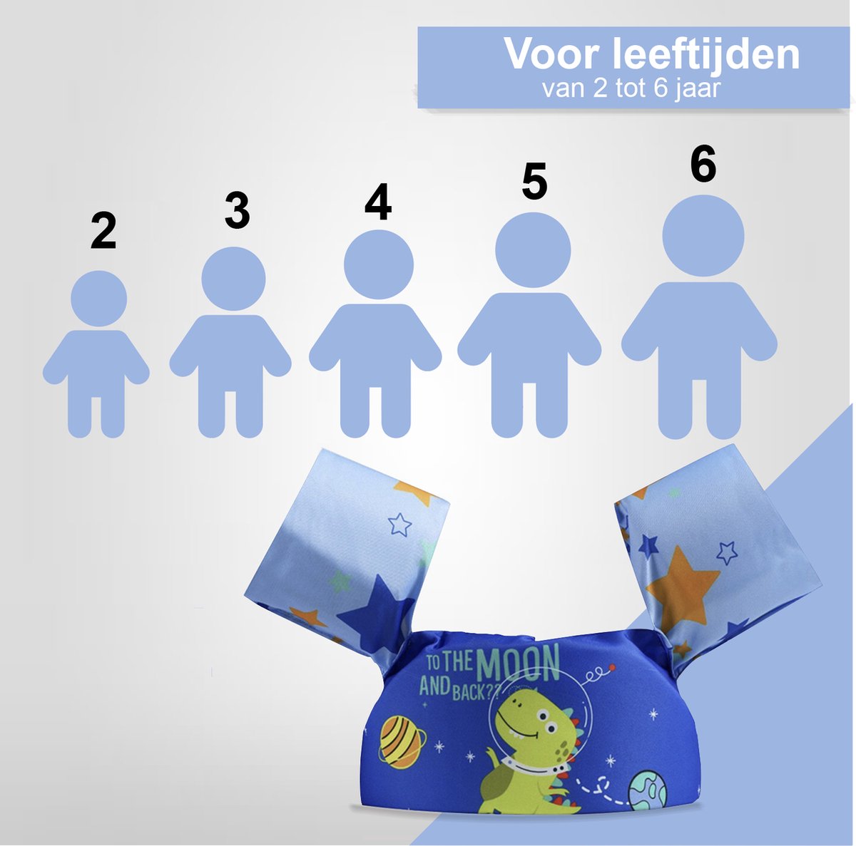 VoordeelShop® Puddle Jumper Zwemvest 2 - 6 Jaar - Incl. Veiligheidssluiting - Dinosaurus - Zwembandjes Drijfvest & Zwemvleugels - Swimtrainer & Zwemgordel - Zwemvest Kinderen - Peuter - 25 KG — afbeelding 4