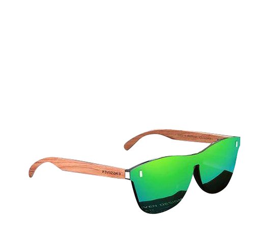 KingSeven - Green Oculos Bamboo UV400 en Polarisatie Filter + Brillenkoker - KINGSEVEN K7