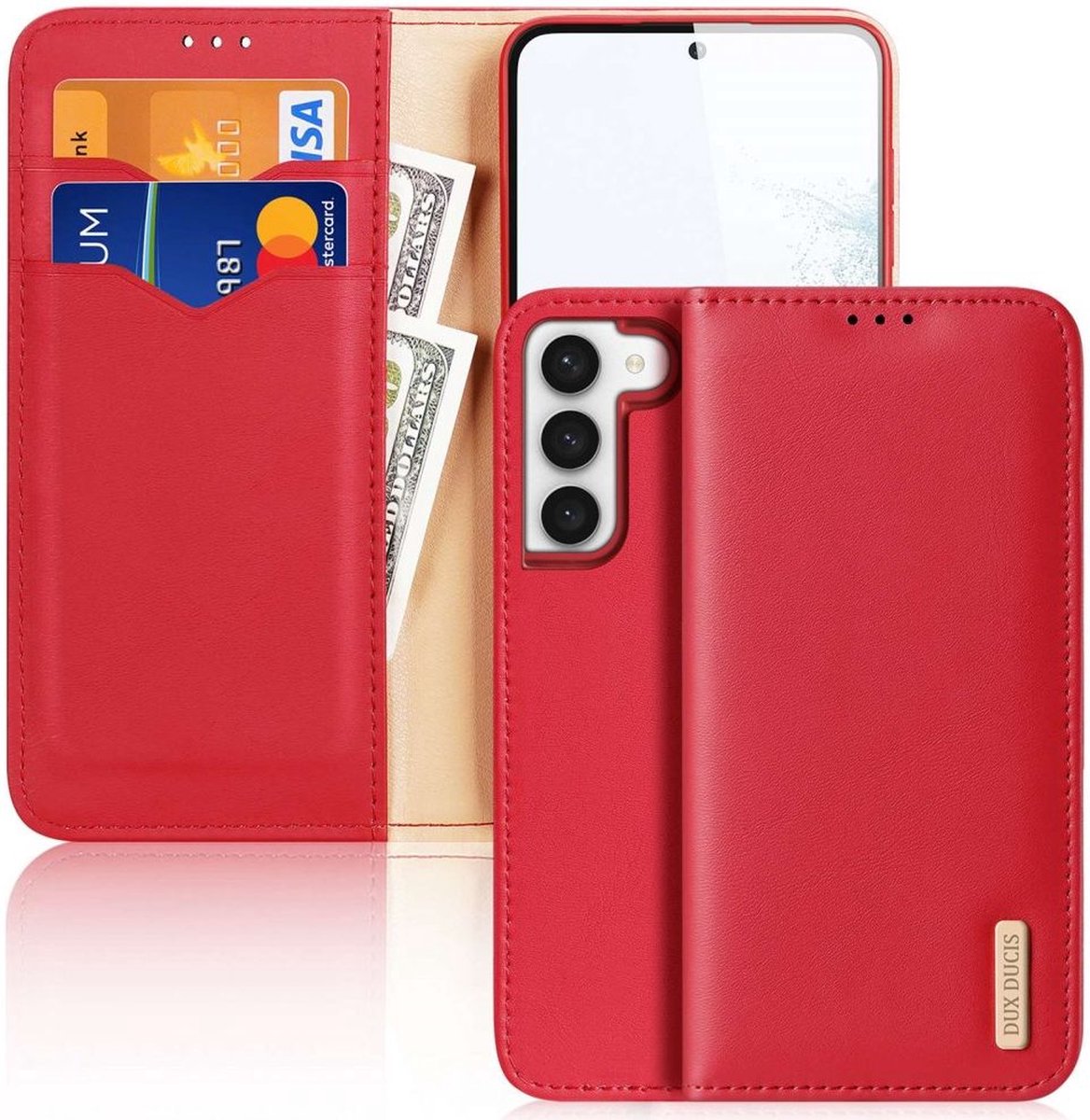 Geschikt voor Dux Ducis Hivo Samsung Galaxy S23 Plus Book Case Hoesje - Rood