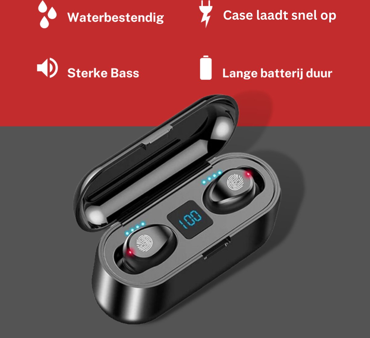 Oordopjes Draadloos, Draadloze Bluetooth 5.4 Hoofdtelefoon, Hifi Surround Sound, 50 uur Vermogen, Wireless Earbuds met Ruisonderdrukking, Led-display, IPX7 Waterbestendig,Roze