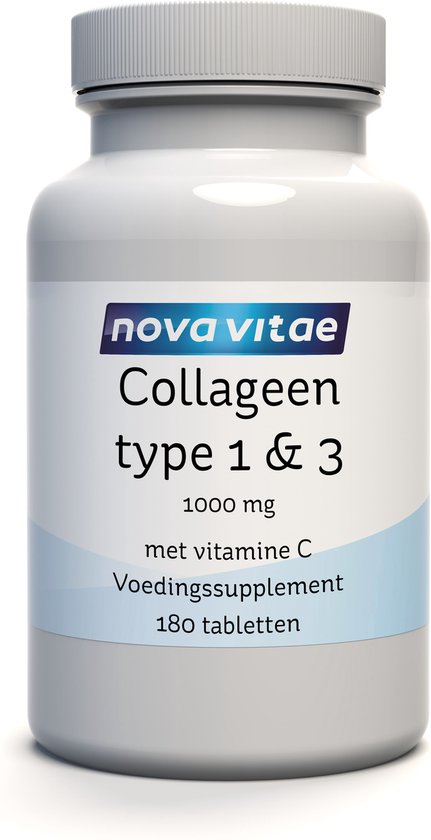 Verfijnen Gevaar professioneel Nova Vitae - Collageen Type 1 & 3 - 1000 mg - 180 tabletten | bol.com