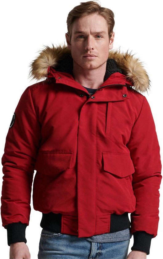 SUPERDRY Everest Bomber Jas Mannen Deep Red - Maat XL