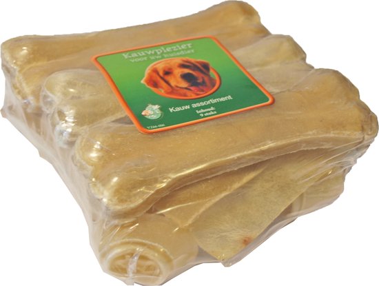 De Boon - Hondensnack - Kauw materiaal knoop/bot/chips aktie - 1 verpakking à 9 stuks
