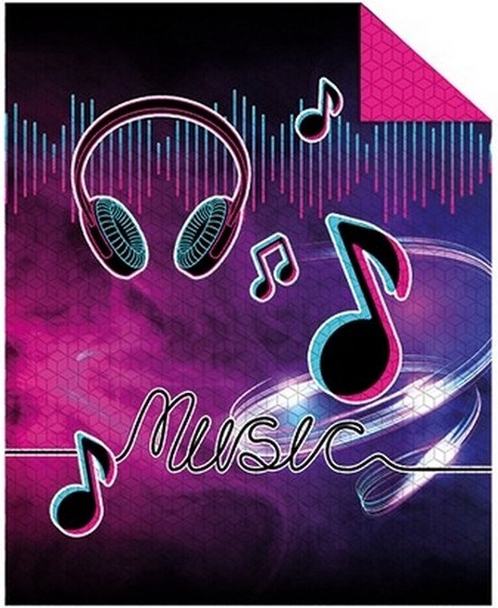 Bedsprei - Music - Paars - 170x210 cm - Microvezel