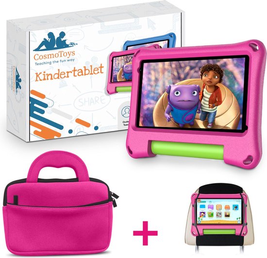 CosmoToys® Kindertablet - Incl. Accessoires - Vanaf 3 Jaar - Vanaf 5 Jaar - Kinderlaptop - 7 Inch - Kids Proof - Android 11 - Ouderlijk Toezicht - 3000 mAh - Roze